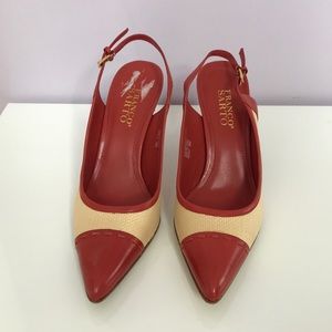 Franco Sarto Shoes - NWOT. Franco Sarto Coral leather/textile heels! Franco Sarto Shoes - NWOT. Franco Sarto Coral leather/textile heels!